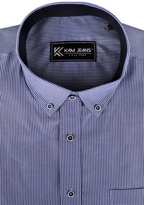 KAM CHALK STRIPE S/S SHIRT -shirts casual & business-KINGSIZE BIG & TALL