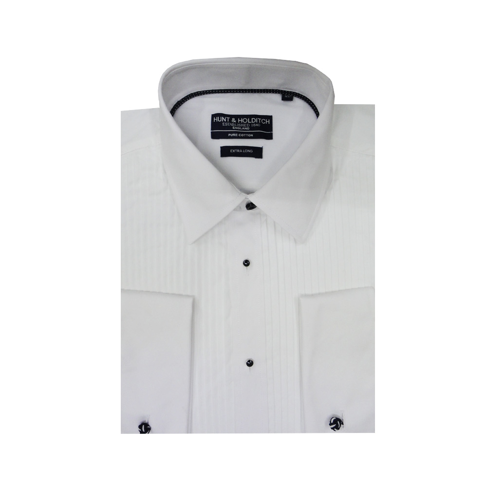 HUNT & HOLDITCH SAVOY STANDARD COLLAR PLEATED SHIRT