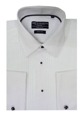 HUNT & HOLDITCH SAVOY STANDARD COLLAR PLEATED SHIRT-shirts casual & business-KINGSIZE BIG & TALL