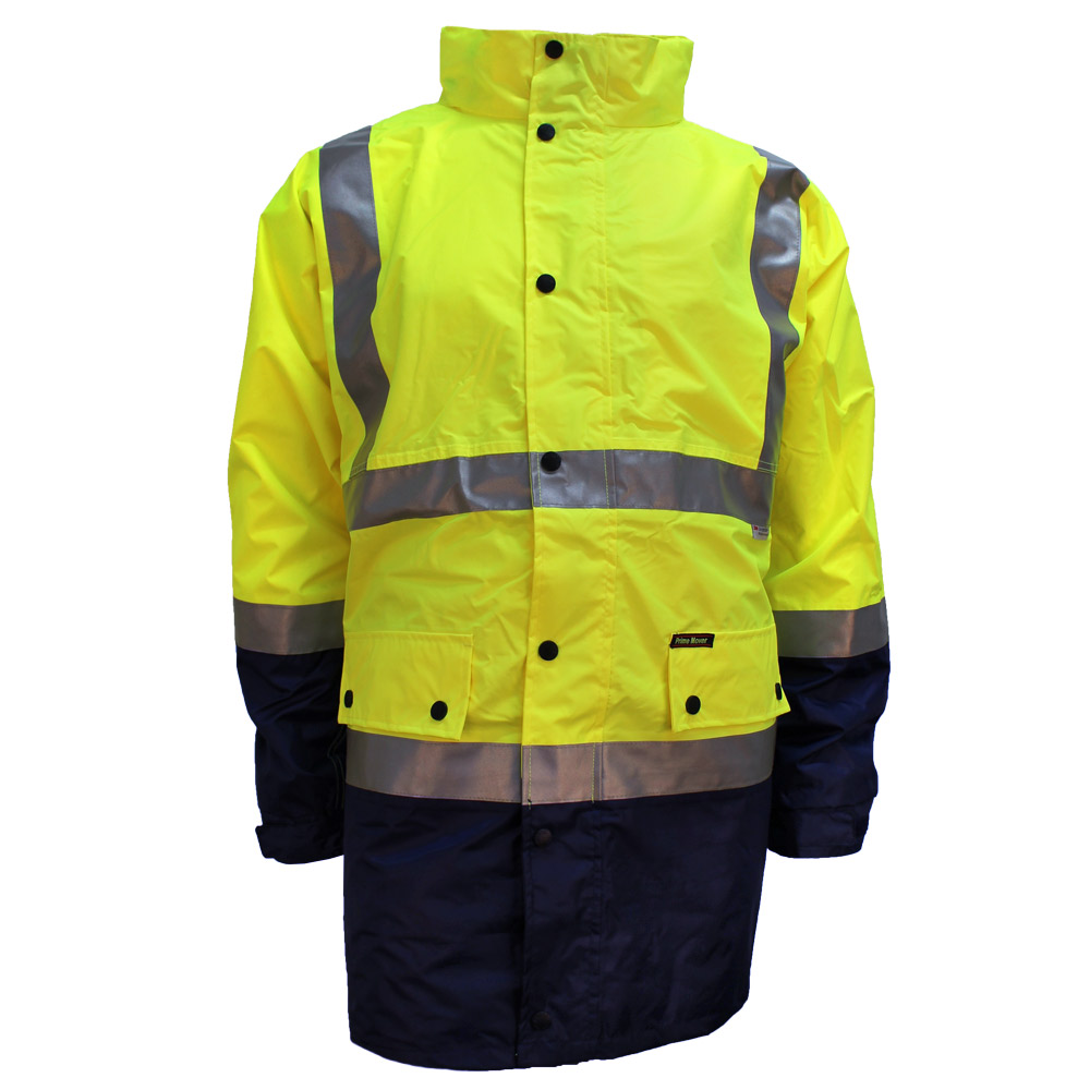 PRIME MOVER LIGHTWEIGHT HI VIS RAIN JACKET RAINWEAR BIG AND TALL