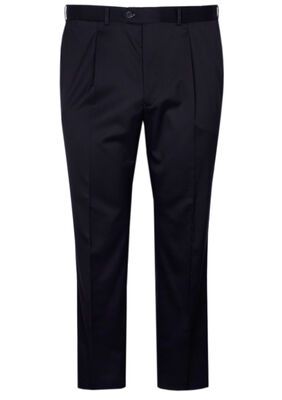 CITYCLUB  POLY/WOOL PLEAT STRETCH TROUSER-big mens basics-KINGSIZE BIG & TALL