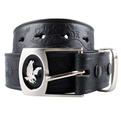 M&C AGENCIES LIVE TO RIDE 38MM BELT-belts-KINGSIZE BIG & TALL