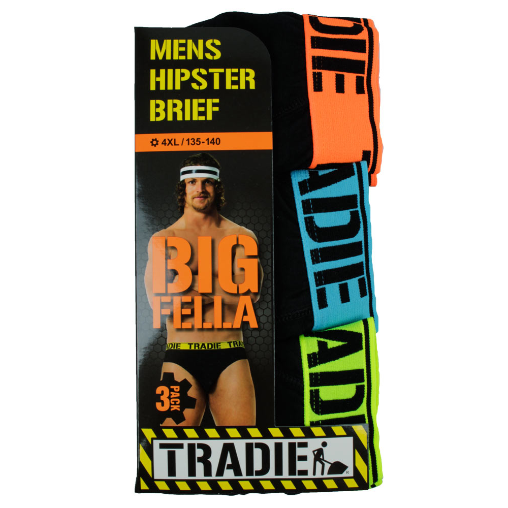 TRADIE 3 PACK HIPSTER BRIEF TRADIES BSR BIG SIZE MENS UNDERWEAR
