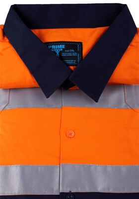 PRIME MOVER 101 HI-VIS L/S SHIRT-workwear-KINGSIZE BIG & TALL