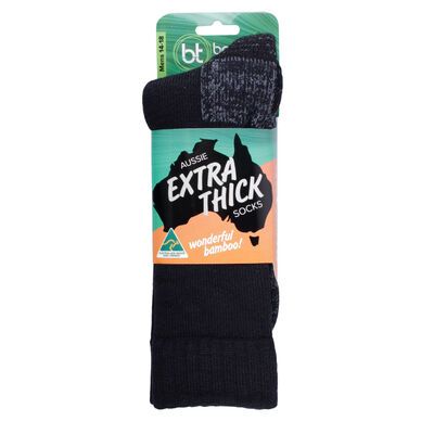 BAMBOO AUSSIE MADE EXTRA THICK SOCKS 14-18-big mens basics-KINGSIZE BIG & TALL