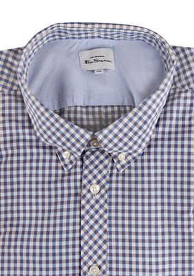 BEN SHERMAN GINGHAM S/S SHIRT-shirts casual & business-KINGSIZE BIG & TALL