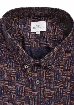 BEN SHERMAN BASKET-WEAVE S/S SHIRT-shirts casual & business-KINGSIZE BIG & TALL