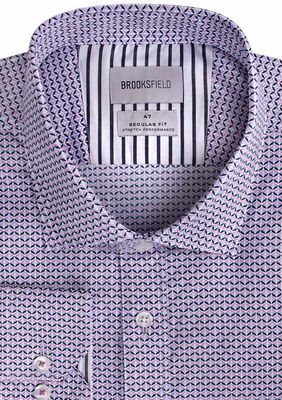 BROOKSFIELD GEOMETRIC L/S SHIRT-shirts casual & business-KINGSIZE BIG & TALL