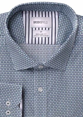 BROOKSFIELD GEOMETRIC L/S SHIRT-shirts casual & business-KINGSIZE BIG & TALL