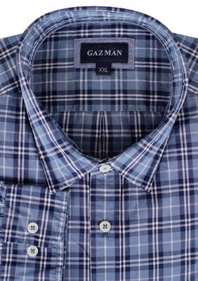 GAZMAN PLAID CHECK L/S SHIRT -shirts casual & business-KINGSIZE BIG & TALL