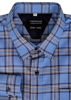 PERRONE CHECK L/S SHIRT -shirts casual & business-KINGSIZE BIG & TALL