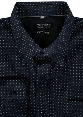 PERRONE OPEN DOT L/S SHIRT -shirts casual & business-KINGSIZE BIG & TALL