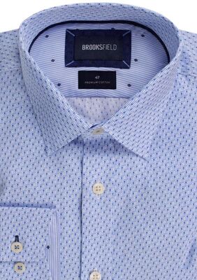 BROOKSFIELD GEOMETRIC LINE L/S SHIRT -shirts casual & business-KINGSIZE BIG & TALL