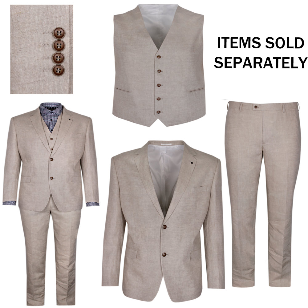 DANIEL HECHTER RYAN LINEN VEST BIG SIZE SUIT SEPARATES EXTRA LARGE SUITS TALL SIZE SUITS