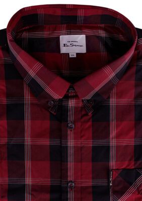 BEN SHERMAN PLAID FAME S/S SHIRT -shirts casual & business-KINGSIZE BIG & TALL