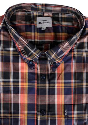 BEN SHERMAN PLAID LINEA S/S SHIRT -shirts casual & business-KINGSIZE BIG & TALL