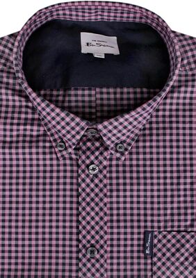 BEN SHERMAN GINGHAM S/S SHIRT-shirts casual & business-KINGSIZE BIG & TALL