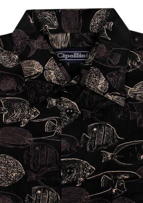 CIPOLLINI MIX FISH S/S SHIRT -shirts casual & business-KINGSIZE BIG & TALL