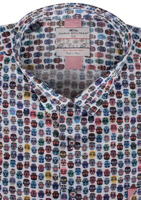 DARIO BELTRAN CALAVERA 'SKULL' S/S SHIRT-shirts casual & business-KINGSIZE BIG & TALL