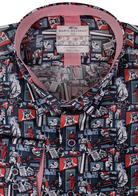 DARIO BELTRAN COMIC L/S SHIRT -shirts casual & business-KINGSIZE BIG & TALL