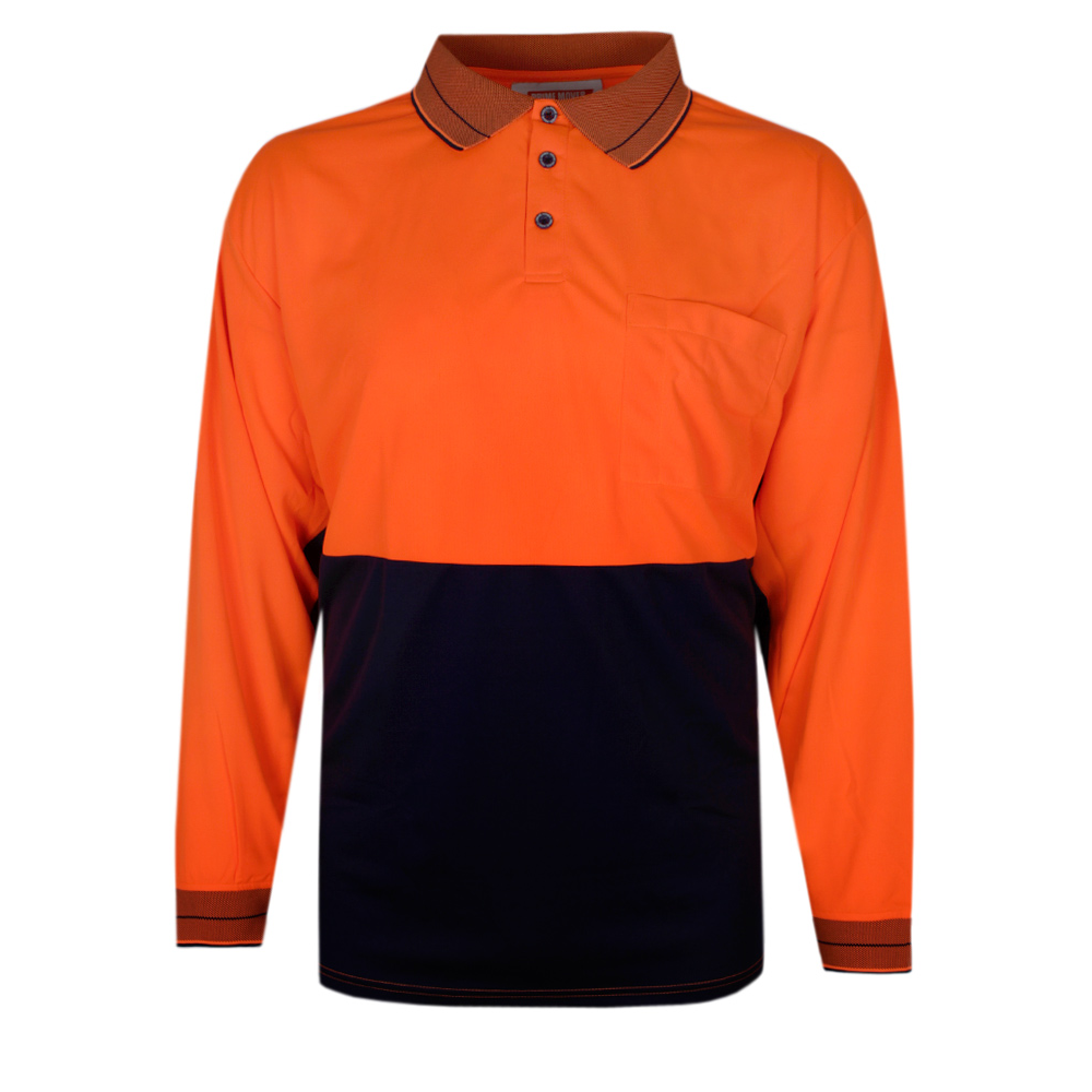 PRIME MOVER HI VIS POLO LONG SLEEVE