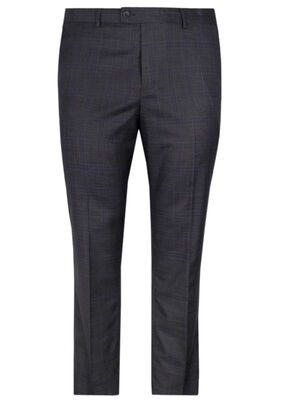 OLIVER 28902 BLUE CHECK TROUSER-tall range-KINGSIZE BIG & TALL