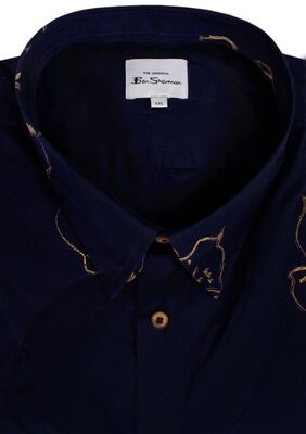 BEN SHERMAN LINEAR FLOWER S/S SHIRT-shirts casual & business-KINGSIZE BIG & TALL