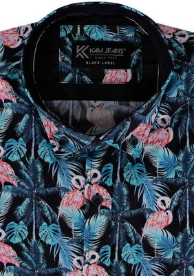 KAM PINK FLAMINGO S/S SHIRT-shirts casual & business-KINGSIZE BIG & TALL