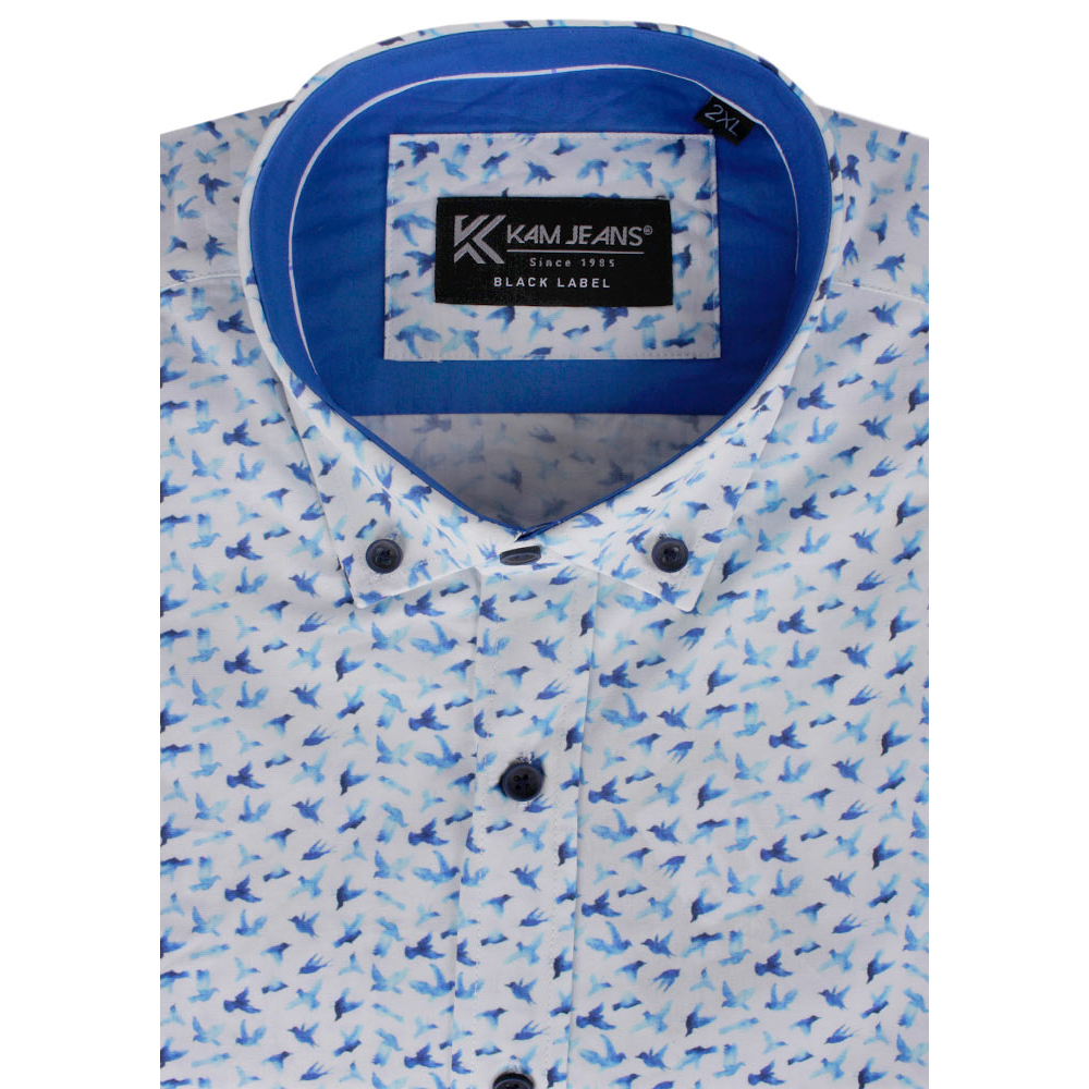 KAM BLUE BIRDS S/S SHIRT 