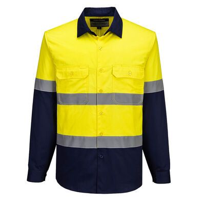 PRIME MOVER 803  HI-VIS L/S SHIRT-workwear-KINGSIZE BIG & TALL