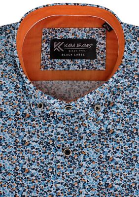 KAM CONTRAST FLORAL S/S SHIRT-shirts casual & business-KINGSIZE BIG & TALL