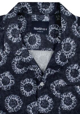 NORTH 56° TIE-DYE FLOWER LOOK S/S SHIRT-shirts casual & business-KINGSIZE BIG & TALL