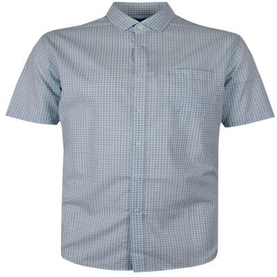 GAZMAN LINED GINGHAM S/S SHIRT-shirts casual & business-KINGSIZE BIG & TALL