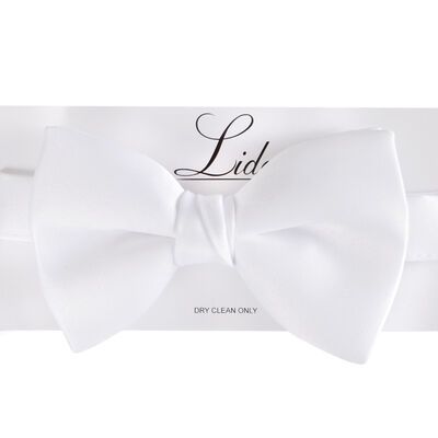 LIDO WHITE ADJUSTABLE BOW TIE-accessories-KINGSIZE BIG & TALL