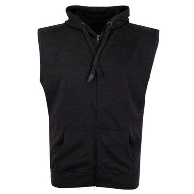 KAM SLEEVELESS HOODY VEST-fleecy tops & hoodies-KINGSIZE BIG & TALL