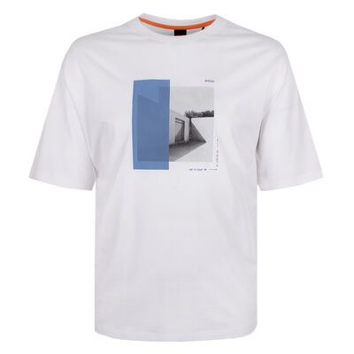 HUGO BOSS WHITE BARRAGAN T-SHIRT-new arrivals-KINGSIZE BIG & TALL