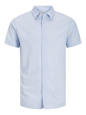 JACK & JONES PLAIN LINEN MIX S/S SHIRT-new arrivals-KINGSIZE BIG & TALL