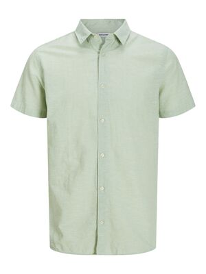 JACK & JONES PLAIN LINEN MIX S/S SHIRT-new arrivals-KINGSIZE BIG & TALL