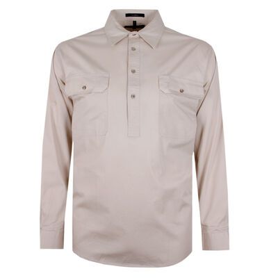 PILBARA CLOSED FRONT L/S SHIRT-shirts casual & business-KINGSIZE BIG & TALL