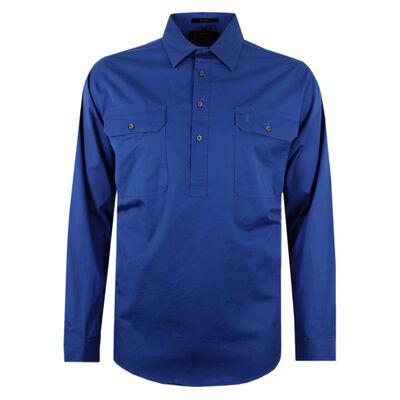 PILBARA CLOSED FRONT L/S SHIRT-shirts casual & business-KINGSIZE BIG & TALL