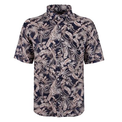 BACKBAY 226 FLORAL LINEN S/S SHIRT-new arrivals-KINGSIZE BIG & TALL
