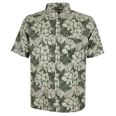 CIPOLLINI BAMBOO GREEN HIBISCUS S/S SHIRT-new arrivals-KINGSIZE BIG & TALL