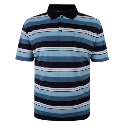 TRADEWINDS AQUA STRIPE POLO-new arrivals-KINGSIZE BIG & TALL