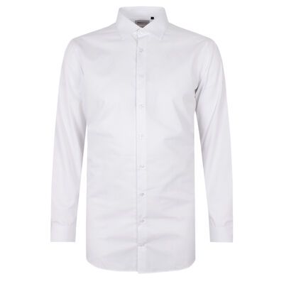 BROOKSFIELD TEX WHITE TALL L/S BUSINESS SHIRT-new arrivals-KINGSIZE BIG & TALL
