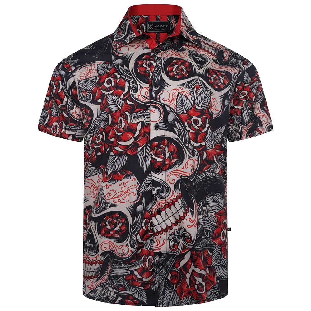 KAM SKULL&ROSE S/S SHIRT