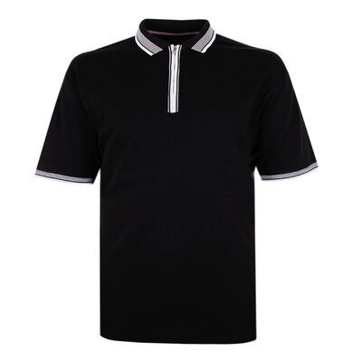 KAM ZIP COLLAR TEXTURED POLO-new arrivals-KINGSIZE BIG & TALL