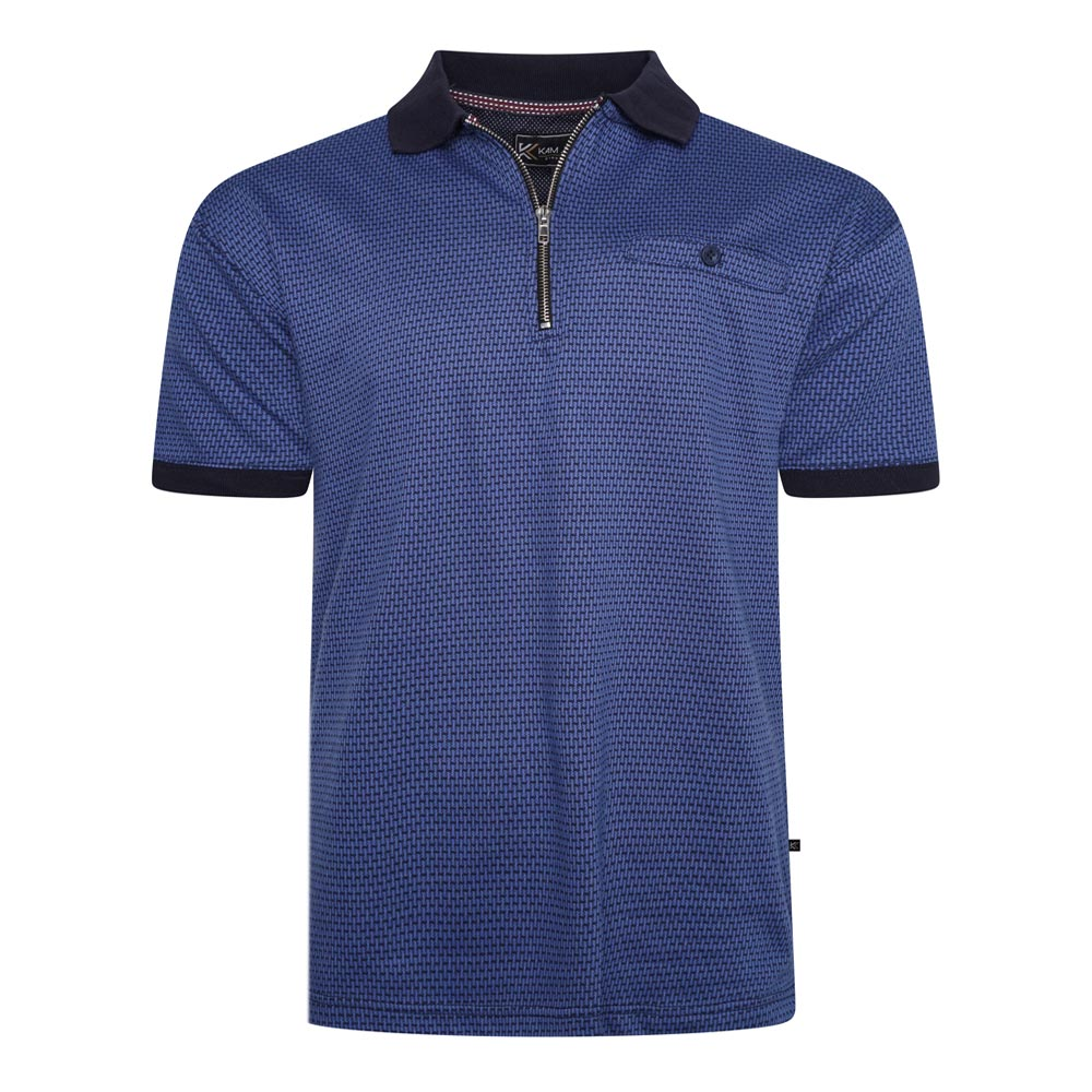 KAM ZIP COLLAR DOBBY POLO