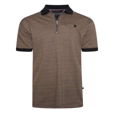 KAM ZIP COLLAR DOBBY POLO-new arrivals-KINGSIZE BIG & TALL