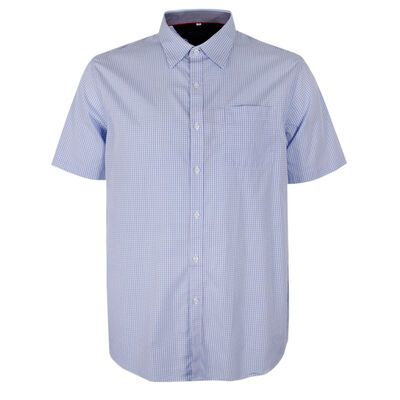 PERRONE BLUE GINGHAM S/S SHIRT-new arrivals-KINGSIZE BIG & TALL