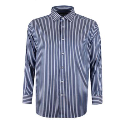GAZMAN HERRINGBONE STRIPE L/S SHIRT-new arrivals-KINGSIZE BIG & TALL